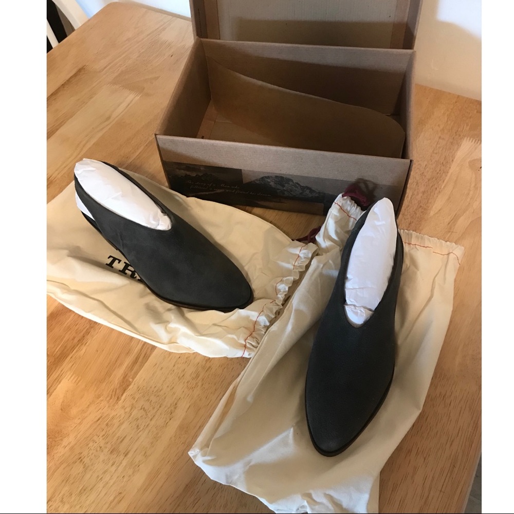 H.S. Trask Tess Grey Oiled Suede Slingback